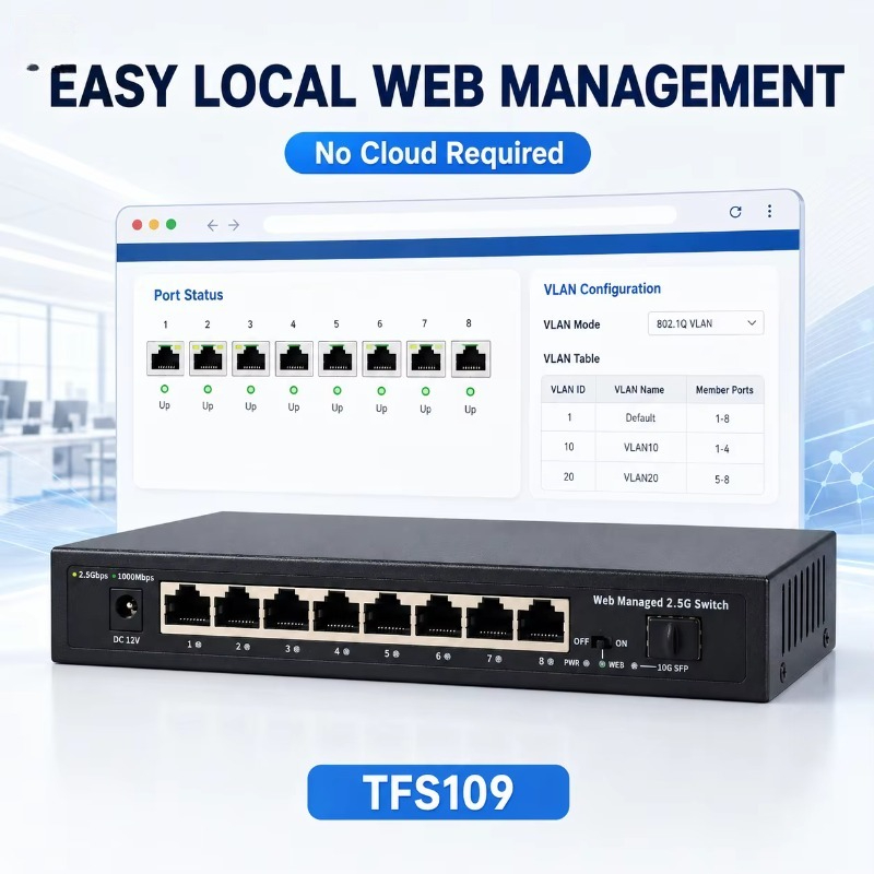 8포트 2.5Gb 관리형 스위치, 1개의 10G SFP - Sfp+ 10G Managed Switch 8 Port 리뷰 및 가격